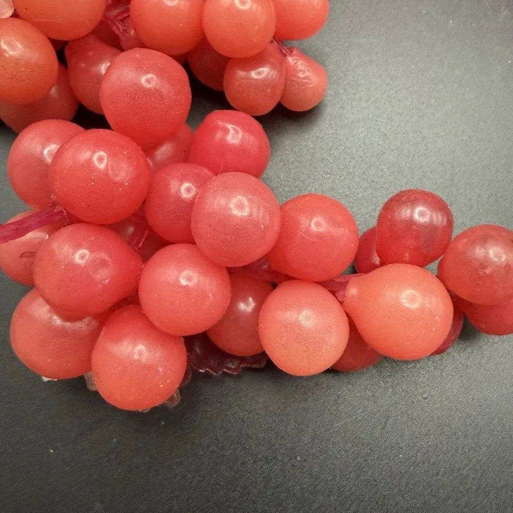 LOT of 10Vintage MCM Retro Soft Rubber Artificial Grape Clusters Purple Pink